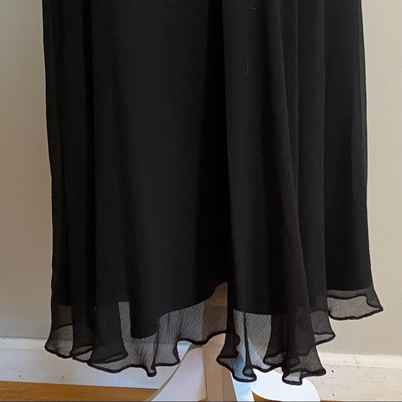 WHBM Formal Dress Silk Sheer Sleeveless Plunge Neckline Padded Bra Black S 4 - Picture 8 of 13